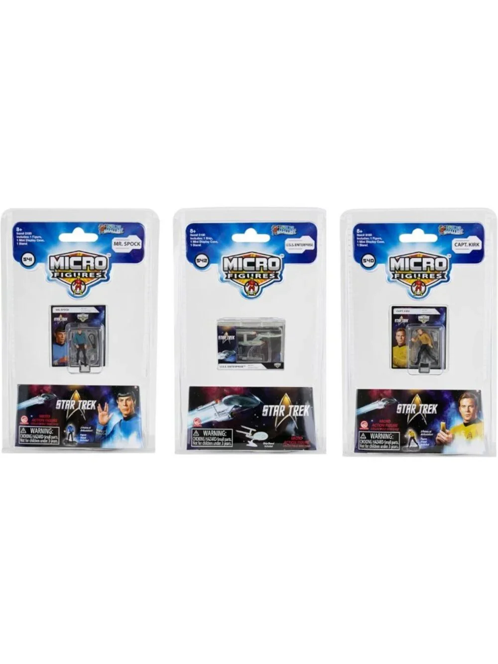 Mini Star Trek Bundle: Set of 3 Micro Figures - Collectible Sci-Fi Toys